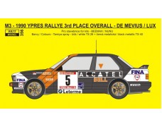 Decal – BMW M3 - 1990 3rd place Rallye Ypres - De Mevius / Lux 1/24